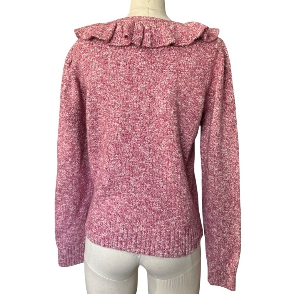 GREYLIN Claris Cozy Lurex Knot Sweater in Magneta Pink  Wool Blend in Sz Large - Picture 6 of 9